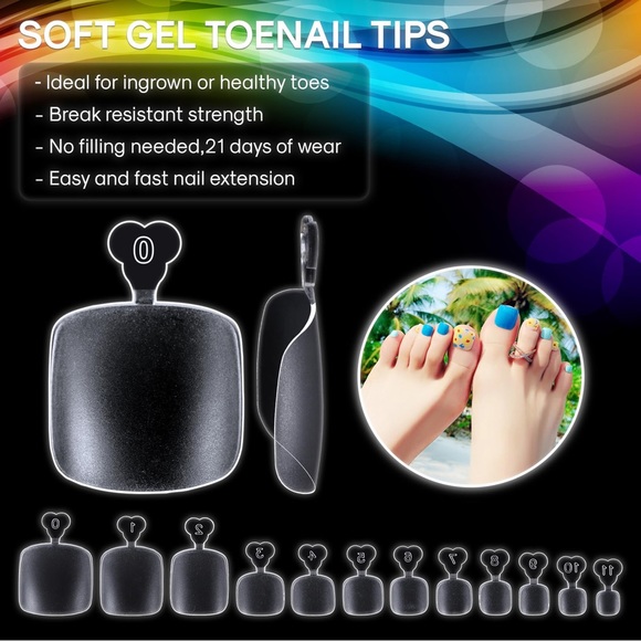 500Pcs Gel x Toe Nail Tips - Picture 5 of 9